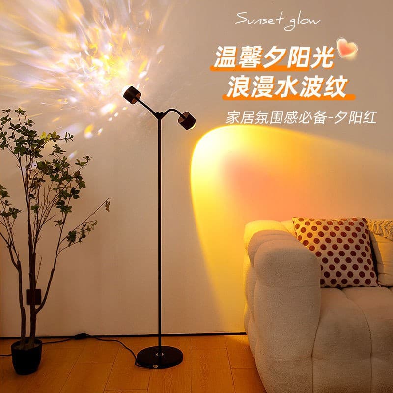 2025新款双头动态落地灯创意简约直播氛围灯台灯落地款式