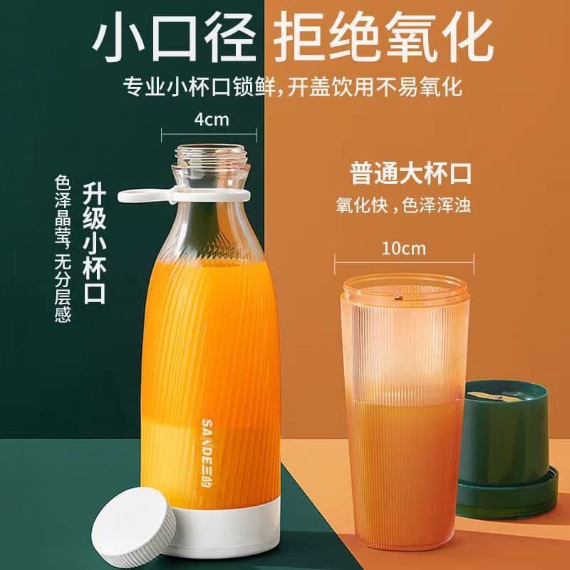 跨境新款酒瓶榨汁机便携式充电小型果汁杯学生家用多功能榨汁杯